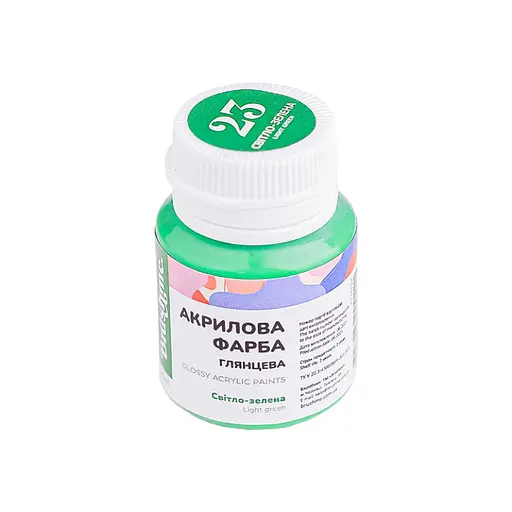 Акрилова фарба глянцева Світло-зелена Brushme ACPT23 20 мл