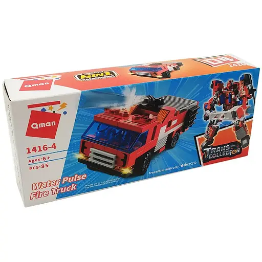 Детский конструктор Qman 1416 транспорт Water Pulse Fire Truck - фото 1