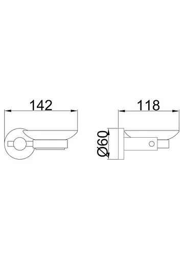 Мыльница/стекло с держателем черный/нержавейка FrapF30202 1/40, Черный матовый - фото 4