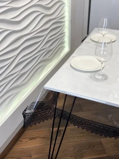 Силіконова скатертина з чорним мереживом 7 см 270х150 см - фото 2