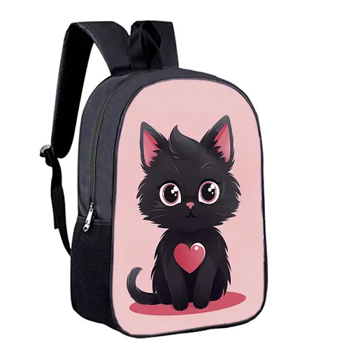 Рюкзак детский с котом 34х27 см, ранец городской с котиком для мальчика, девочки (00488)