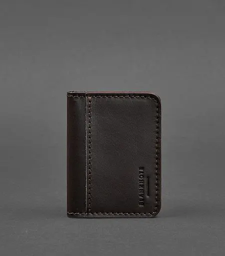 Кожаная обложка для ID-паспорта и водительского заседания 4.1 коричневая с гербом Украины. - фото 1