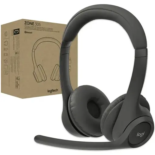 Bluetooth-гарнітура Logitech Zone 305 for Business Wireless/Bluetooth UC Black (981-001453) - фото 7