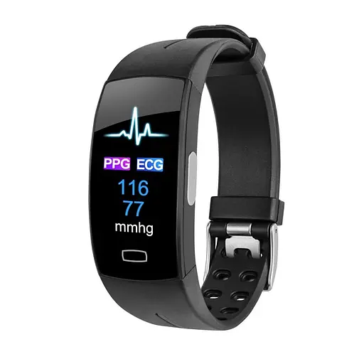 Розумний фітнес-браслет Jiks Fit з тонометром та виміром ЕКГ (Чорний) - фото 2