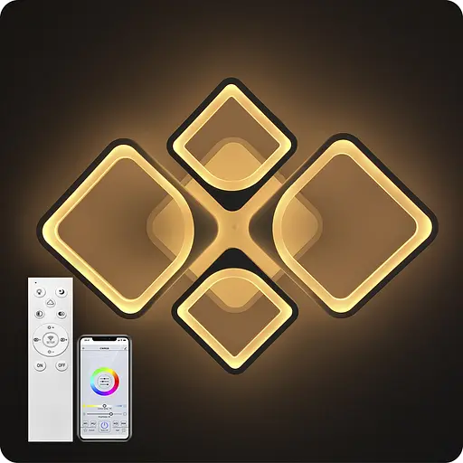 Люстра светодиодная 517 Light 3color с пультом 120Вт Белый (01672) - фото 9