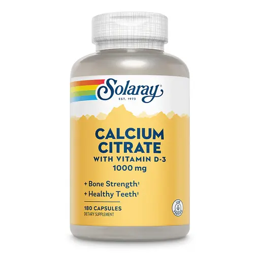 Мінерали Solaray Calcium Citrate with vitamin D3 1000 мг 180 капсул