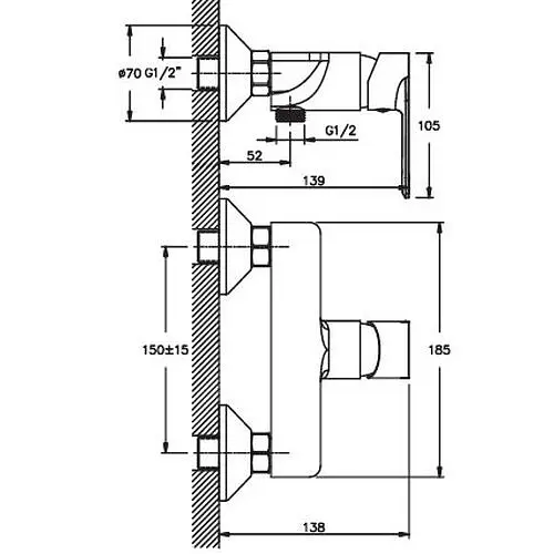 Смеситель для душа Haiba ALEX 003 (HB0881) - фото 2