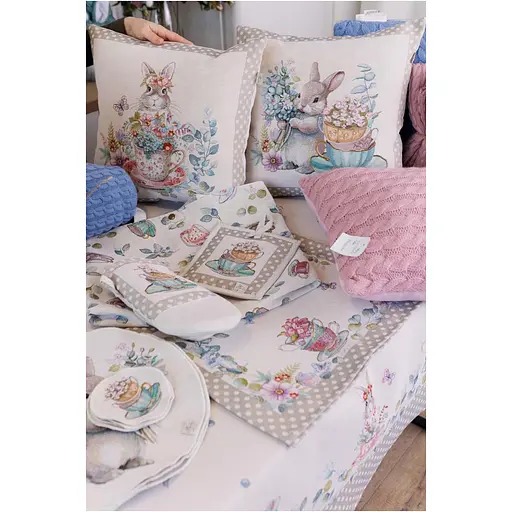 Подушка Прованс Чарівність Заєць гобелен 45х45 см (44284) - фото 5