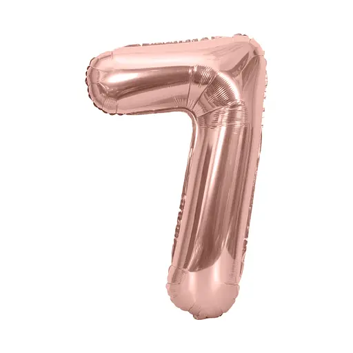 Шар воздушный фольгированный (102 см) Цифра 7 розовое золото
