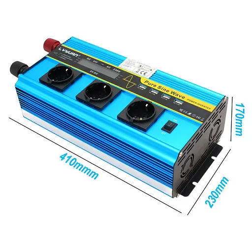 Інвертор перетворювач напруги Lvyuan 12-230v 3000/6000w чистий синус - фото 4