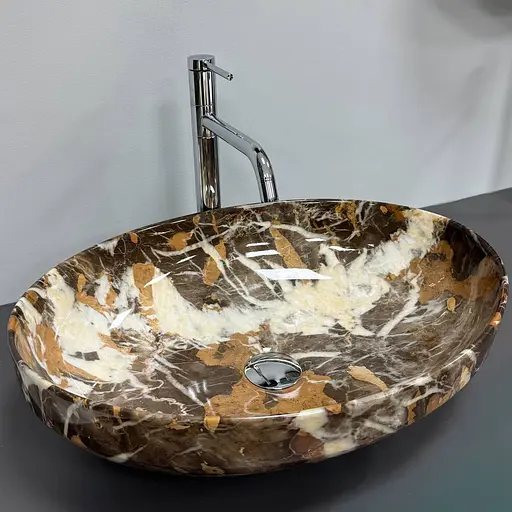 Умивальник VBI Alvito Portoro накладний VBI-012626, Коричневий - фото 4