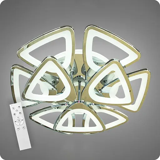 Люстра світлодіодна 517 Light 3color з пультом 232Вт Хром (01516) - фото 2