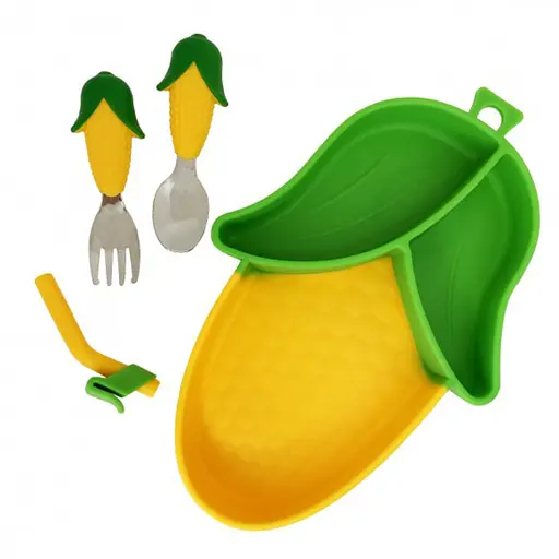 Силиконовая тарелка с приборами "Кукуруза" MGZ-0124 - фото 2