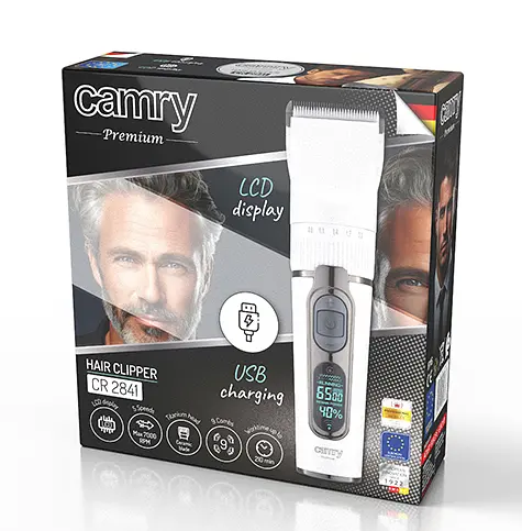 Машинка для стрижки волос с ЖК-дисплеем и подставкой для зарядки Camry CR 2841 - фото 6