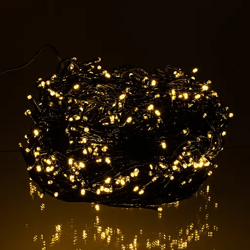 Новорічна гірлянда Різдвяна фея GarlandoPro 100 м 1000 LED чорний дріт Жовтий CF1000L100MBY