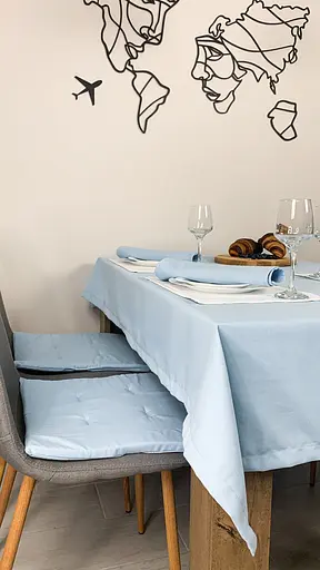 Водовідштовхувальна скатертина однотон 160х120 см Блакитний - фото 6