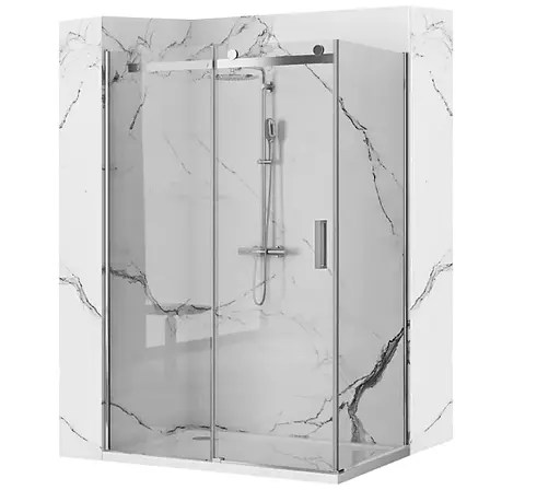 Душевая кабина Rea Nixon 100x140 L chrome REA-K5014 + REA-K5006, Левая, прозрачная, хром - фото 1