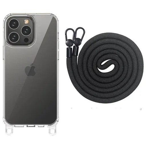 Чохол Epik TPU Transparent with Straps для Apple iPhone 13 Pro 6.1 Black - фото 1