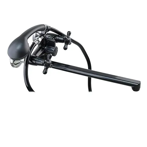 Смеситель для ванны с лейкой Plamix Sirius-140 Black PM0638 Черный - фото 1