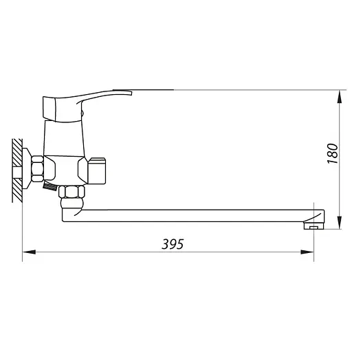 Смеситель для ванны Zerix LUN7 135 ZX0428 Хром - фото 2