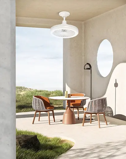 Світлодіодна люстра-вентилятор 2H-010, Білий