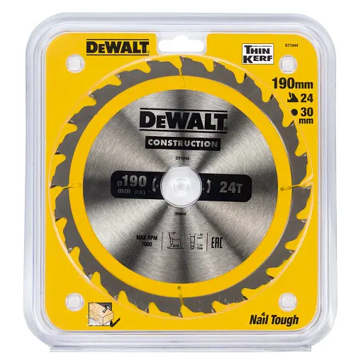 Диск пильный DeWalt Construction 190 х 30 мм 24 зуба (DT1944) - фото 3