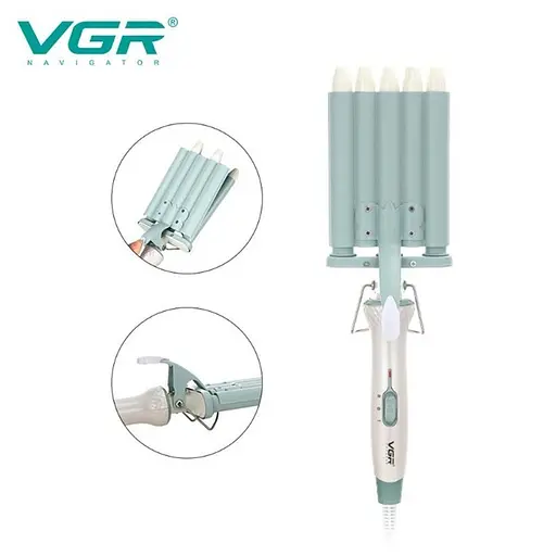 Тройная плойка для волос VGR V-597 с турмалиновым покрытием 30 мм - фото 4