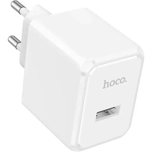 Зарядний адаптер блок 1 порт Hoco CS11A 1 USB 2.1 А зарядний пристрій білий - фото 1