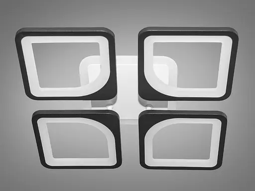 Світлодіодна люстра смарт світильник з пультом, 80 Вт, чорний - фото 3