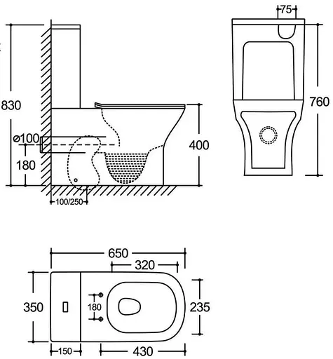 Унитаз-компакт Mixxus Style-0404-T3 650x350x830 мм система смыва Tornado 3.0 MI7036, Белый - фото 4