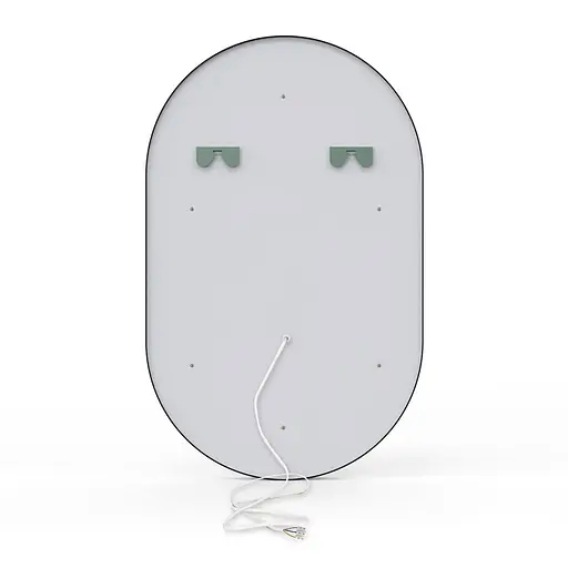 Дзеркало овальне 50*80см, в алюмінієвій рамі, з підсвічуванням, диммером, підігрівом дзеркала, чорне Volle 16-42-500B, Чорний матовий - фото 4