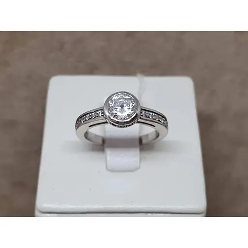 Срібне кільце TOP Silver з фіанітом. 9510156Б 16,5 - фото 4