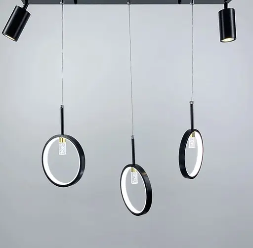 Оригинальная удлиненная модель светильника с подвесными кольцами Line.F AA 239/3+2 - фото 4