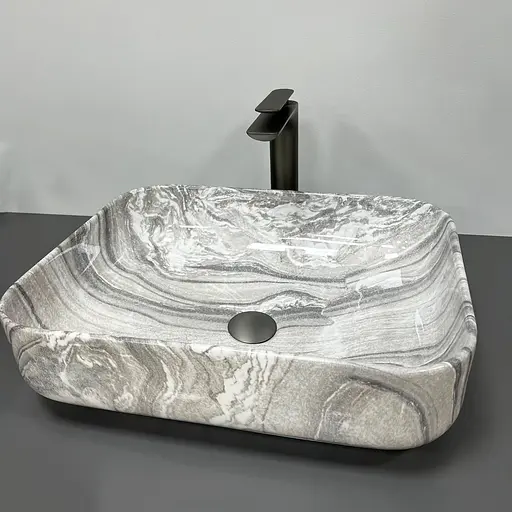 Умивальник VBI Palermo gray onyx накладний VBI-012303, Мармур - фото 3