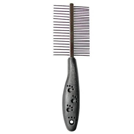 Гребінець TatraPet Dog Salon двосторонній з пластиковою ручкою 5 x 17 см 