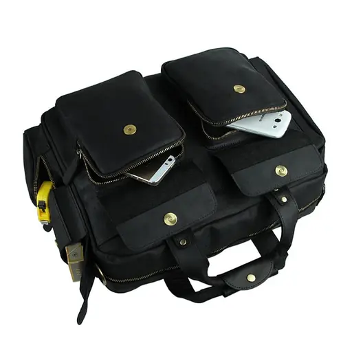 Вместительная кожаная сумка 2 в 1 John McDee для мужчин 38х10х30.5 см sum0028414 - фото 9