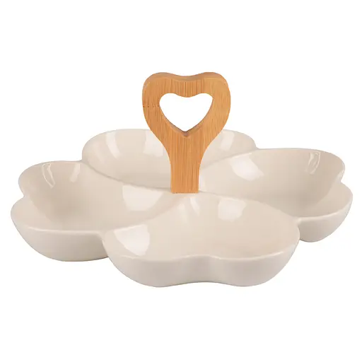 Блюдо Led Heart менажниця на 4 секції з ручкою 23.5 x 3.6 см (B010381)