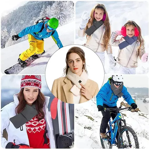 Розумний графеновий шарф PopWarm, грілка для шиї, розумний електричний шарф з 3 рівнями підігріву, шарф для шиї Painel, шарф - фото 5