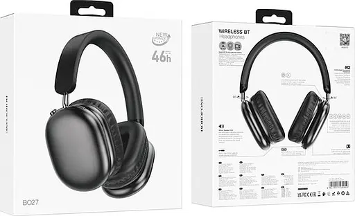 Bluetooth Стерео Гарнитура Borofone BO27, BT5.3, AUX, TF, 400mAh, 46h, Черный - фото 3