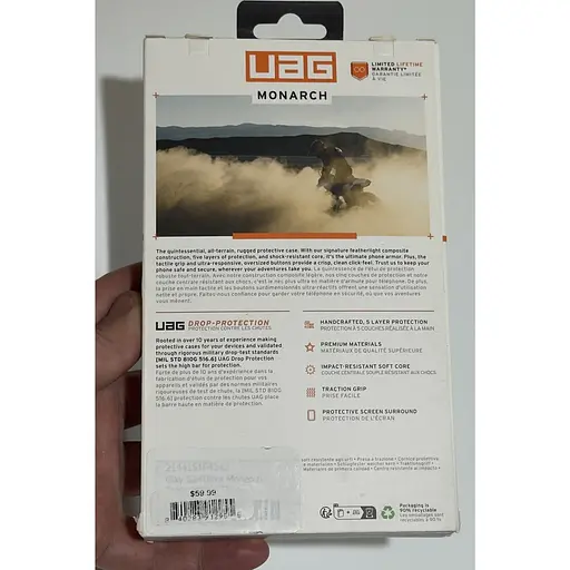 Оригінальний протиударний чохол UAG Monarch для Samsung Galaxy S24 Ultra (6.8") Carbon Fiber 214415114242 - фото 5