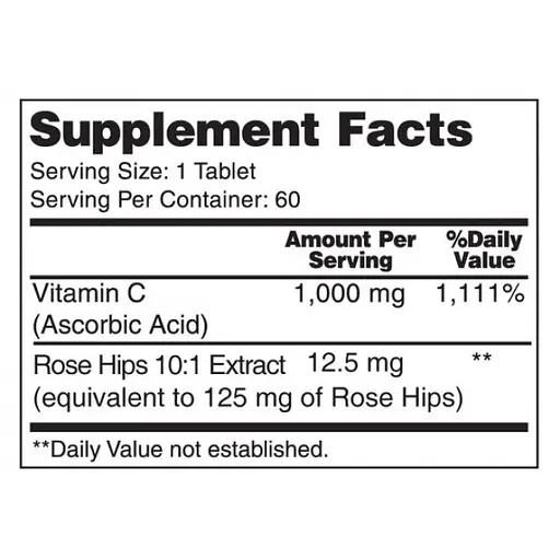 Витамин C Earths Creation Vitamin C 1000 mg with rose hips 60 таб (1091-817 526) - фото 2