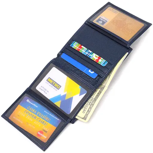 Мужской кожаный кошелек Canpellini 9х11.5х1 см acs0025635 - фото 5