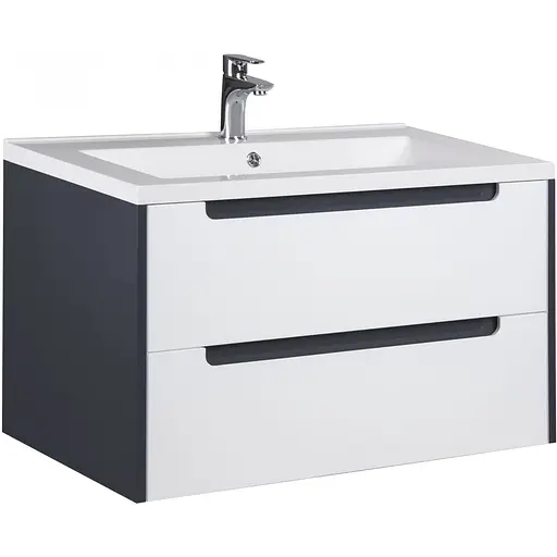 Тумба Мойдодир Paula 80-A з умивальником Cosmopolitan 80 Білий/графіт - фото 1