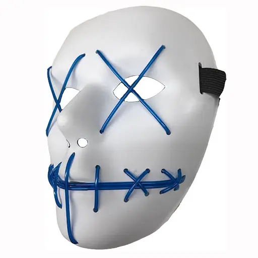 Неоновая маска для вечеринок с подсветкой LED Mask 1 Blue - фото 2