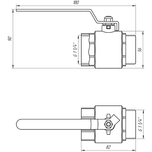 Кран кульовий прямий Q Professional 1 1/4″ ЗВ КР PN40 QP152 - фото 4