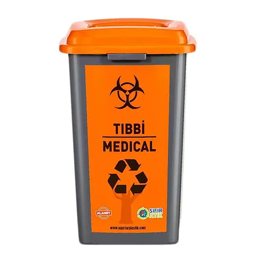 Бак сортувальний Planet для медикаментів 50 л антрацитово-помаранчевий (00-00020311) - фото 2