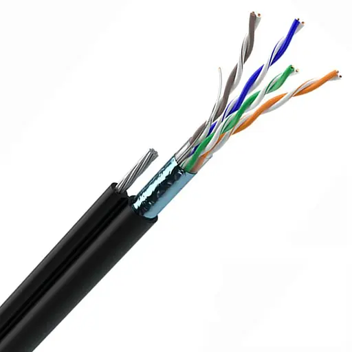 Кабель FTP Cat-5е "Ок-NET" (бухта 500м) для зов. пр. с тросом