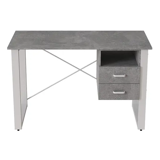 Письмовий стіл із ящиками Ferrum-decor Оскар 750x1400x600 метал Білий ДСП Бетон 16 мм (FRD-103247)
