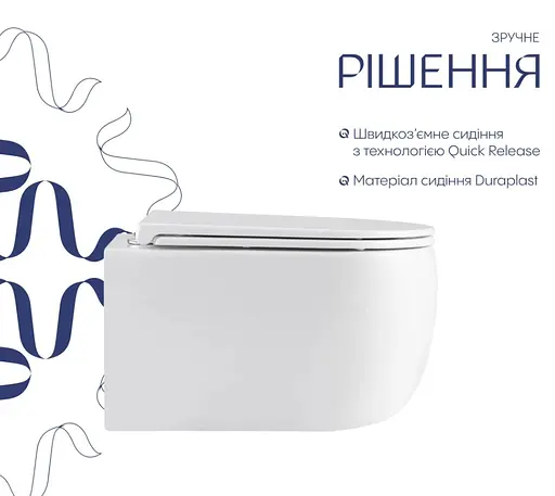 Унитаз подвесной Qtap Taurus Ultra Quiet, с сиденьем Slim Duroplast / Soft-close / Quick Release QTTAU26W49116 - фото 3