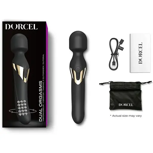 Вибромассажер 2 в 1 Dorcel Dual Orgasms Gold классический массажер и вибратор с жемчужным массажем - фото 4